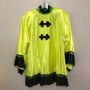 Lime Green & Black Sequin Kimono-style Dance Costume w/ Lollies (XXL Child)